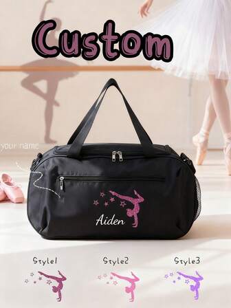 Customize Your Own Dance Bag With A Dancer Print And Personalize It With Your Name Or Holiday Greetings. Perfect For Everyday Use, Outings, Travel, Shopping, Dancing, Sports, And Outdoor Activities. Ideal For Christmas, Thanksgiving, Back-To-School, Work, Commuting, Parties, And Gatherings. A Perfect Gift For Girl. Also A Great Christmas Present For Friends, Classmates, Daughters, Etc.