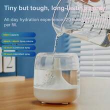 مرطب هواء صغير سعة 650 مل، جهاز نشر الزيوت العطرية للمنزل وغرفة النوم مع إضاءة ليلية ملونة، مرطب هواء بمنفذ USB، مرطب محمول، جهاز نشر الزيوت العطرية مع إضاءة ملونة - أخضر فاتح - مشاهدة 8