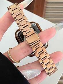 2 件装玫瑰金表带及屏幕保护膜，14mm 宽，纤薄时尚，适合年轻女性。玫瑰金金属表带及屏幕保护膜，可选尺寸：38mm、40mm、41mm、42mm、44mm、45mm、46mm、49mm，防震、防刮、防尘，兼容 Ultra3/2/1 SE/S10/S9/S8/S7/S6/S5/S4/S3/S2/S1 等机型。 - 玫瑰金 - 查看 7