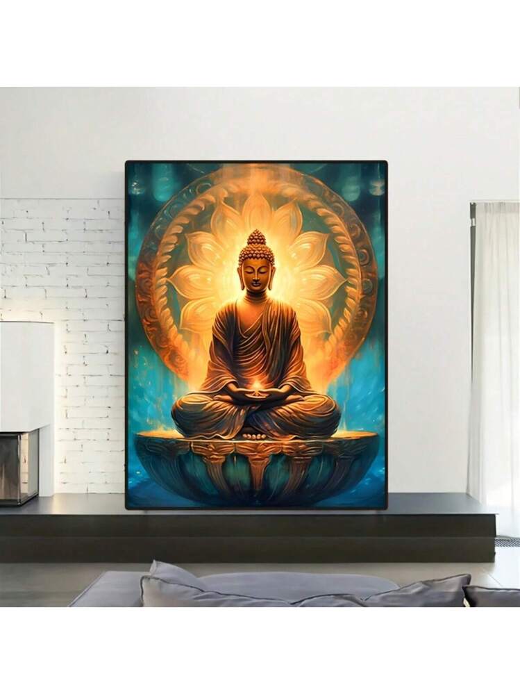 Zen Buddhist Statue Meditation Canvas Poster Wall Art Print