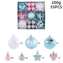 35Pcs Multi Colored Plastic Christmas Pendant Set Creative Plastic Decorative Ball Christmas Tree Hanging Decoration - Blue - View 6