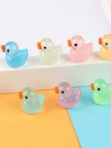 10/30/50个装 DIY迷你黄色小鸭，发光迷你树脂黄色小鸭，迷你玩具，黑暗中发光的小动物，适合作为节日礼物、袜子礼物、派对礼物、恶作剧游戏、景观花园装饰 - 彩色 - 查看 6