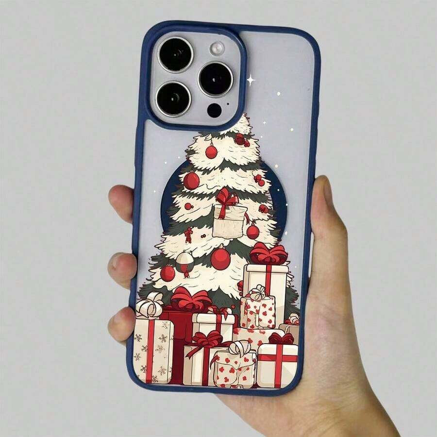 Teléfono con temática de árbol. Admite carga magnética y es compatible con los modelos 17, 16, 15, 14, 13, 12 y 11 Pro. Es resistente a golpes, huellas dactilares, antideslizante y resistente a arañazos, lo que facilita su transporte. Además, cuenta con una fuerte atracción magnética y se puede usar con un soporte magnético. Es un regalo ideal para familiares, amigos, niños, parejas o novios. Es ideal para cumpleaños, Pascua, San Valentín y otras festividades: ¡para todas las ocasiones! - Azul - Ver 1