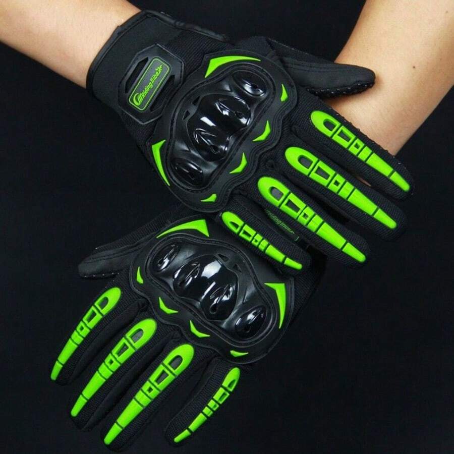 Unisex 2025 New Motorcycle Gloves With Hard Knuckle Protection - Full Finger Non-Slip Riding Gloves For Racing & Touring - Multicolor - View 1