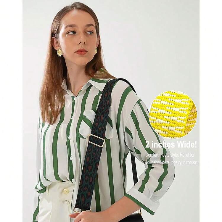 Purse Straps Replacement Crossbody - Guitar Strap For Purses Crossbody{Inchcolor_nameinch:InchYellowWoveninch} - YellowWoven - Xem 6