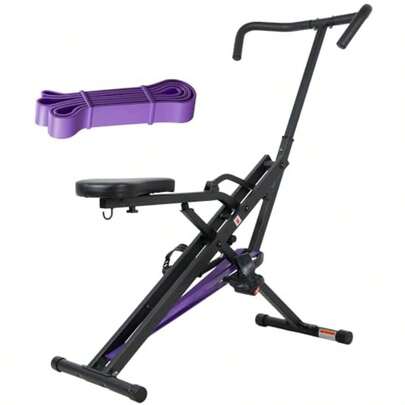 Leikefitness Squat Machine For Leg Black Fitness Machine For Botty Glutes Butt Thighs Squat Assist Trainer 2 In 1 Ride And Rowing Machine For Home