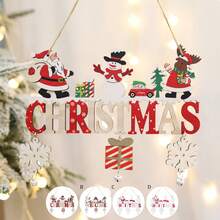 1 pièce/4 pièces/6 pièces Décoration de Noël en bois à suspendre à la porte, utilisée pour décorer les murs de la famille, les arbres de Noël. Cadeaux de Noël et du Nouvel An