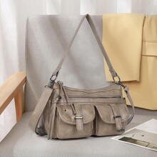 Angel Kiss Hobo Purses For Women Crossbody Shoulder Bag Ladies Multi Pocket Handbags With Adjustable Shoulder Strap{Inchcolor_nameinch:InchKhakiinch} - Màu Khaki - Xem 10