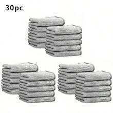 30PCS/Magic Cleaning Cloth Thickened Double -Sided Metal Steel Wire Rags Kitchen Dish Pot Washdishing Cloths Towel Clean Tools - Silver - View 15