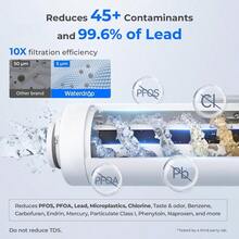 Electric Water Filter Pitcher Reduce 99.6% Of Lead And 45+ Impurities 200-Gallon Rechargeable Water Dispenser Instant 15-Cup Countertop System NSF/ANSI 401and53and42and372 NOT Reduce TDS - Bộ lọc Nâng cao + Trắng-4 - Xem 3