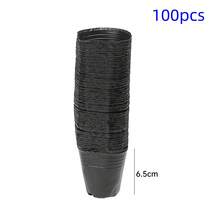 100/300PCS Breathable Black Seedling Nursery Pots – Durable Plastic Grow Cups With Drainage Holes For Home Garden Flowers And Plants - Black - View 14