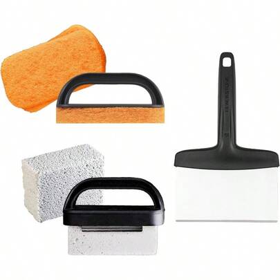 5060 Professional 8Piece Griddle Cleaning Kit Stainless Steel Black