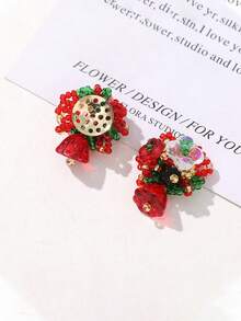 1PC 3D Beaded Christmas Tree Crystal Charms For DIY Crafts Christmas Keychain Bracelet Necklace Earring Jewelry Making Supplies