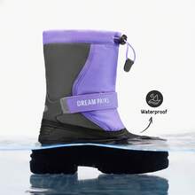 Kids Snow Boots Water-Repellent Mid-Calf Cold Weather Boots For Toddlers To Big Kids - 淺灰紫 - 查看 8