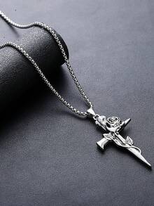 1pc Fashionable Luxury Cross Pendant Niche Personalized Multi-Layer Sweater Chain Necklace For Women, Suitable For Halloween Decoration And Wear, Pirate Accessory Cross Multi-Layer Necklace - Yellow Gold - View 6