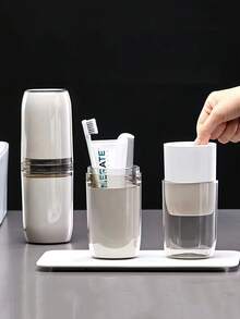 Cốc đựng bàn chải đánh răng du lịch, hộp đựng bàn chải đánh răng xách tay, hộp đựng bàn chải đánh răng du lịch, hộp đựng kem đánh răng trong suốt, cốc súc miệng phòng tắm, du lịch công tác, nam nữ ngoài trời, đồ dùng cần thiết cho học sinh khi trở lại trường. - Nhiều màu - Xem 3
