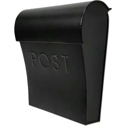 NACH Vicki Style Black Wall Mount Mailbox Made From Heavy Duty Galvanized Metal Weatherproof And RustResistant Bold Black Mailboxes For Outside Secure Mail And Package Storage 12.5 X 11 X 4.5 Inches