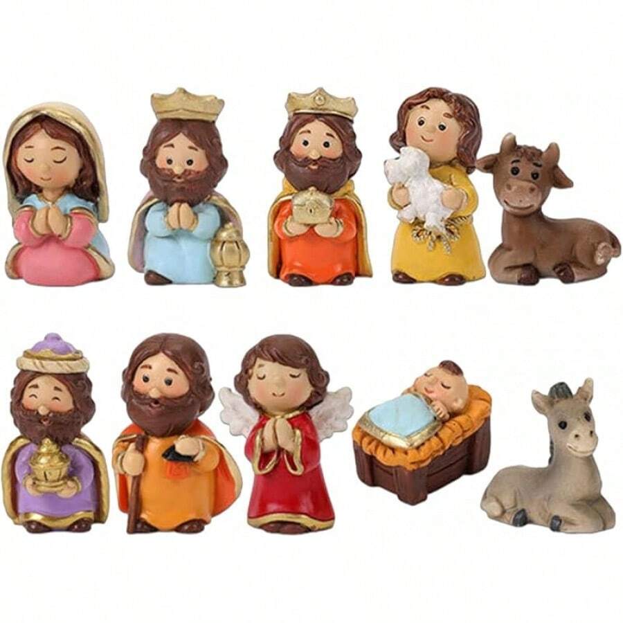 nacimientos navideños Littryee Figuras Belén Pesebre Naviño,10 Piezas ...