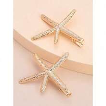 3pcs Vintage Faux Pearl Decor Starfish Shaped Hair Clip Stylish Hair Bun Maker Accessory, Suitable For Women And Girls For Daily Wear ,Flat Claw Clip, Claw Clips, Clips For Hair, Hair Slide, Hair Claws, School Stuff - 彩色 - 查看 11