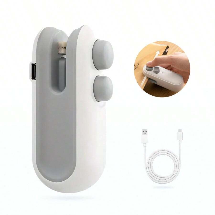 Magnetic Rechargeable Handheld Heat Sealer, Suitable For Kitchen, Restaurant, Kitchen Gadgets, Kitchen Sealing Machine And Sealing Machine - trắng - Xem 1