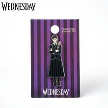 Netflix 1PC Wednesday Officially Licensed Addams Brooch Gothic Enamel Pin  Decoration On Clothes Computer Bag Dress Up Items Good Christmas Halloween Thanksgiving Gift For Friend - Addams - View 8