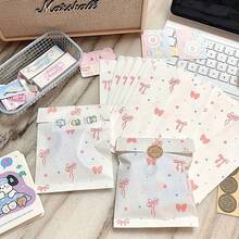 50/100pcs Pink Bow Heart Paper Gift Bags - Multicolor - View 2