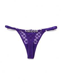 女士定制字母蕾丝丁字裤，个性化水晶装饰丁字裤，性感比基尼内衣，情人节、圣诞节、万圣节、感恩节、生日或周年纪念日送给朋友、伴侣或女友的独特礼物