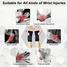 2 Pack Wrist Brace, Compression Wrist Support Splint Women Men, Adjustable Wrist Strap Compression Wraps Fit Right Left Hand Fitness, Carpal Tunnel, Tendonitis, Wrist - Initial - View 5