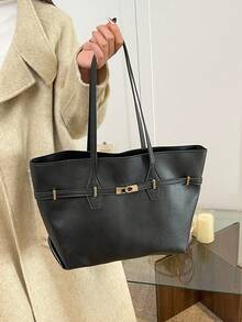 2025 New High-Quality Large Capacity Underarm Versatile Commuter Fashion Shoulder Tote Bag - Black - View 3