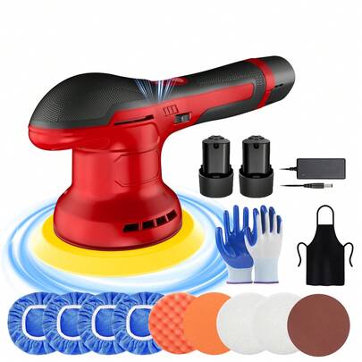 Polishing Machine, 12V, 125mm Polishing Pad, 6-speed Variable, Speed 5500rpm, Powerful Motor, 2 Large Capacity Batteries, Suitable For Car Polishing, Grinding, Car Detailing Tool, Vehicle Maintenance, Durable Highspeed Motor, Diy Car Care