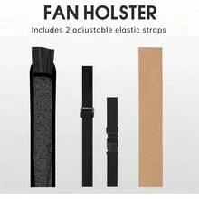 13 Inch Glitter Large Rave Folding Clack Hand Fan With Holster MenWomen Handheld Fan EDM, Festival, Club, Party, Line Dancing, Gold - màu đen - Xem 6