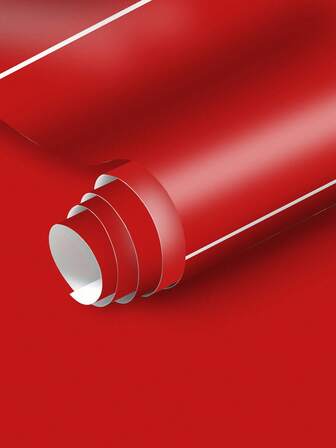 1 Roll, 2 Meters Long (Width: 10/15/20/30cm) Minimalist Pure Red Glossy Wallpaper Waterproof Self-Adhesive, Peel-And-Stick Decorative Film Ideal For Living Rooms, Kitchens, Bedrooms, Home Furnishings, And Dorm Furniture Decoration