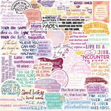 50pcs Dopamine Motivational English Phrase Stickers, Decorative DIY Stickers For Phone, Water Cup - Multicolor - View 6