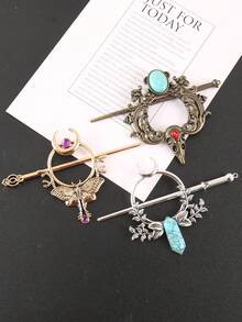 1pc Dragonfly, Owl, Bohemian Totem Vintage Zinc Alloy Hair Clip, All Seasons, Bun Extension, Hair Bun Maker, Bun Hair Piece, Hair Styling Pins, Pins For Hair, Bobby Pins, Hair Accessories, Head Accessories - Multicolor - View 11