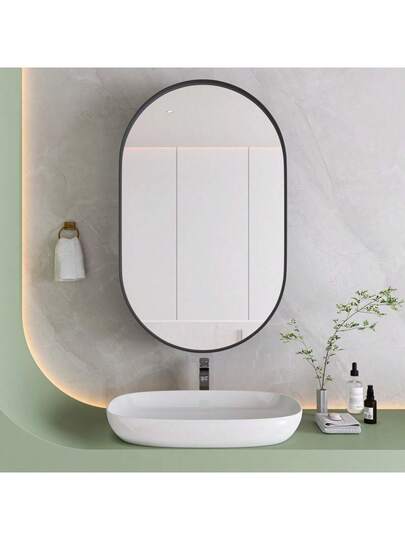 Elegante Oval Spiegel Cabinet, Built In Medicine Wand Mounted Cabinet Metal Frame, Adjustable Shelves, Storage Bathroom, Living Room Bedroom, Goud