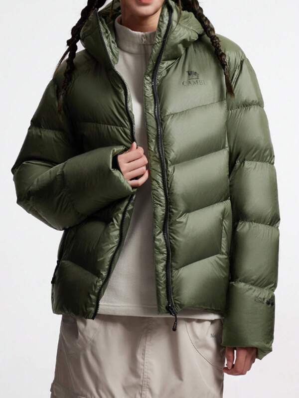 CAMEL CROWN Chaqueta de plumón para exteriores, estilo otoño/invierno unisex, abrigo de plumón cálido y resistente al frío, chaqueta acolchada cortavientos e impermeable.
