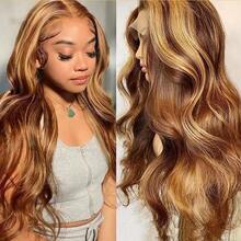 30 Inch Body Wave Lace Front Wigs Human Blended Hair 13x4 HD Lace Frontal Wigs Brazilian Virgin Hair 200% Density Glueless Wigs For Women Pre Plucked With Baby Hair Body Wave Wigs For Black Women Natural Black - SP4/27 - View 7