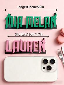 1PC Custom 3D Printed Wicked Style Nameplate, Personalized Nameplate, Perfect For The Avid Fan In Your Life, The Size Of The Nameplate Varies Depending On The Number Of Letters, Personalized Gift, Gift For Family And Friends, Christmas Gift.