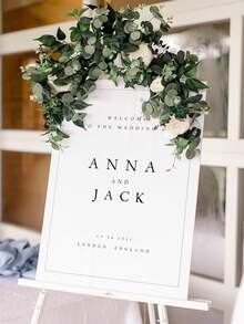 Photo Wedding Welcome Sign, Minimalist Wedding Welcome Board, Modern Wedding Sign, Wedding Welcome Plaque, Photo Welcome Board - Multicolor - View 3