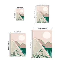 1幅波西米亚风粉彩山景日落帆布画，简约自然风景艺术，客厅卧室美学墙面装饰，无框艺术品，家居装饰必备 - 彩色 - 查看 8