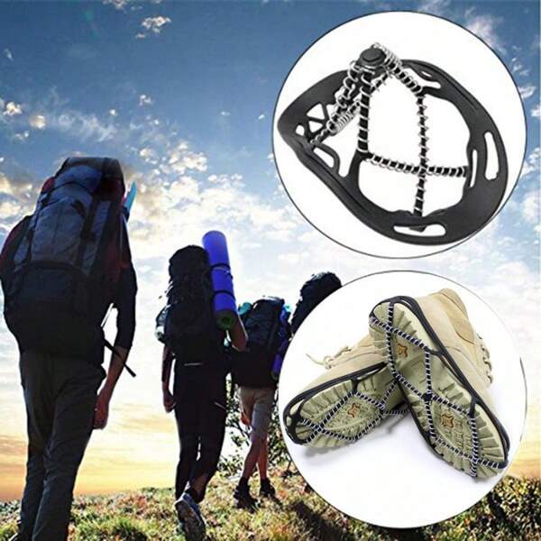 Anti Slip Shoe Cover TPE Snow Nail Outdoor Hiking Portable Anti Slip Chain, Mountaineering, Anti Slip Grip, Compact Accessories, High Traction Sole, Anti Slip Cover, Outdoor Shoes, Hikers, Outdoor Enthusiasts