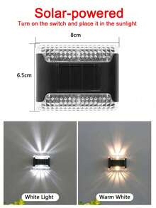 4 Stück Solar LED Wandleuchten - Outdoor wasserdicht, intelligente Beleuchtungssteuerung mit Sensor, Dämmerungsautomatik An/Aus, wasserdicht, Weitwinkel-Beleuchtung, geeignet für Outdoor-Gartendekoration, Terrasse, Balkon, Zaun und Eckenbeleuchtung.