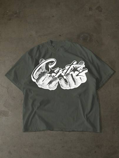 男士新款嘻哈时尚印花T恤