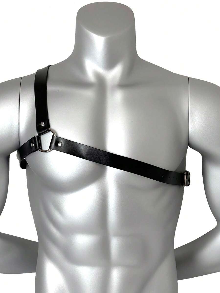 Szelki ze skóry PU dla mężczyzn, modne męskie szelki do pończoch, uprząż do kostiumów rave, seksowne akcesoria męskie - Wielokolorowe - Zobacz 1