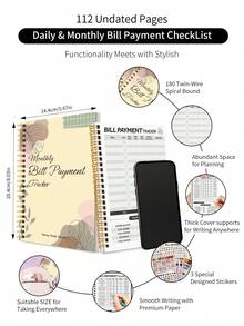 BUBU 1pc Budget Planner - Monthly Budget Book With Expense Tracker Notebook, Undated Bill Organizer & Finance Planner To Take Control Of Your Money,Account Book To Manage Your Finances Office Supplies Back To School Supplies Teacher Gift For Men - Beige - View 6
