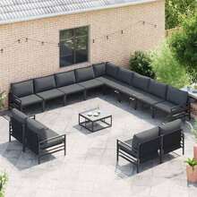 Garden Sofa Set Anthracite Steel - Multicolor - View 5