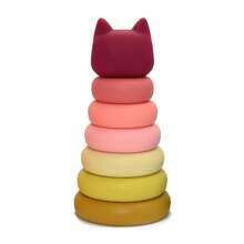 1pc Baby Developmental Toy, 0-3 Years Old Infant Enlightenment Toy, Soft Silicone Stacking Blocks, Can Be Chewed And Boiled, Trains Baby's Manual Ability And Sensory Cognition, Cartoon Silicone Stacking Toy, Parent-Child Interactive Building Blocks - Multicolor - View 8