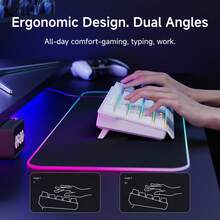 EWEADN 有线静音 RGB 背光键盘，61 键迷你布局，黑白配色，Type-C 接口，小巧时尚，兼容笔记本电脑/台式机，是游戏和办公的理想之选。 - 白色 - 查看 6