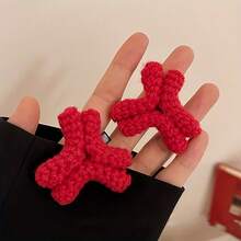 3个可爱生气表情女士发夹 - 趣味卡通鸭嘴发夹，纯色，适合所有12个月的简约时尚配饰，可爱发饰，俏皮设计，耐用发夹，红黑编织马尾辫造型发夹，辫子，韩式发型，发夹，生气钩针发夹，趣味单品，情绪发夹 - 彩色 - 查看 3