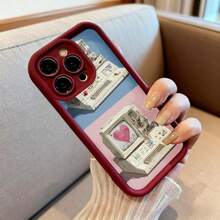 Funda para teléfono con diseño de computadora retro y corazón rosa color azul y rosa para uso diario y trabajo - Negro - Ver 6